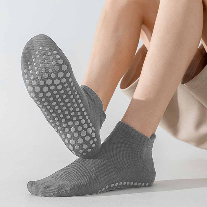 Calcetín Deportivo Yoga Antideslizante Corto Gris 41-45
