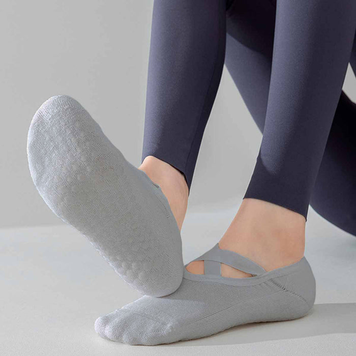 Calcetín Deportivo Yoga Antideslizante invisible Gris Claro