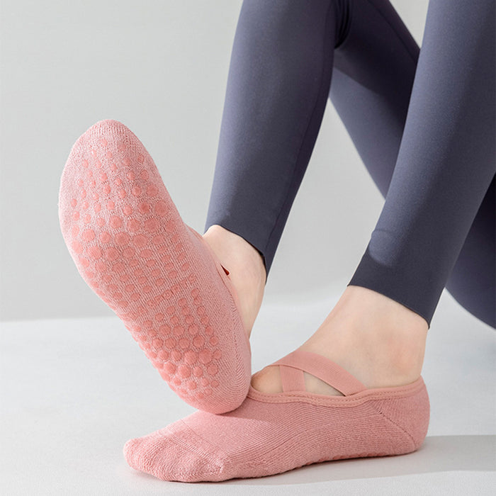 Calcetín Deportivo Yoga Antideslizante invisible Rosado