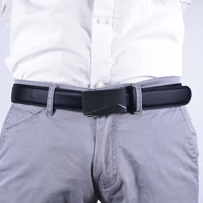 Cinturón Hombre automático Negro Hebilla Linea Curva