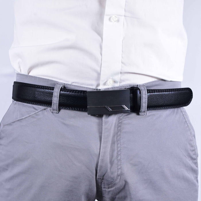 Cinturón Hombre automático Negro Hebilla con triángulo