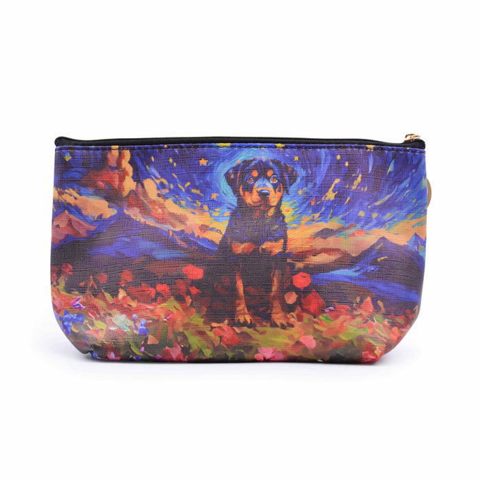 Cosmetiquero Perro Rottweiler Floral Sueño