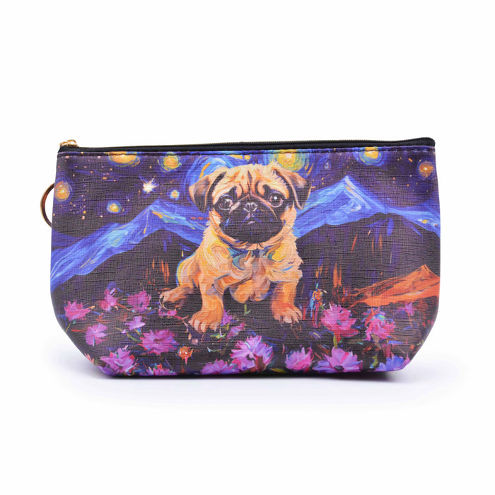 Cosmetiquero Perro Pug Sueño Floral