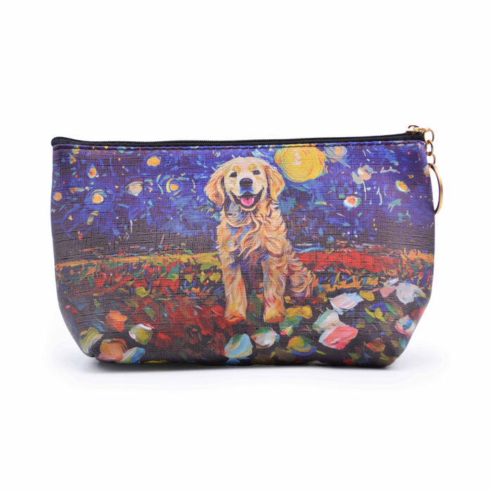 Cosmetiquero Perro Golden Floral Sueño
