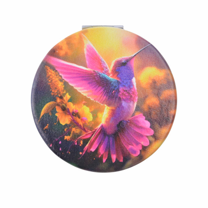 Espejo de Cartera Colibrí Rosado