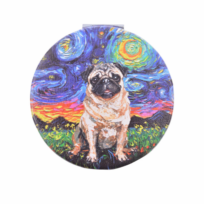 Espejo de Cartera Perro Pug