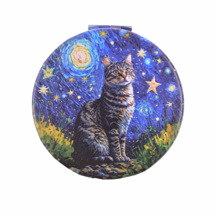 Espejo de Cartera Gato Romano Noche