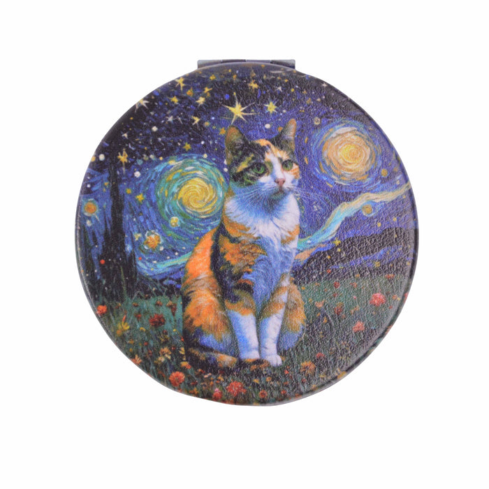Espejo de Cartera Gato Calicó Noche