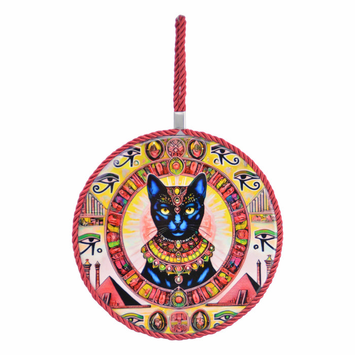 Posaollas Cara de Gato Negro Rojo