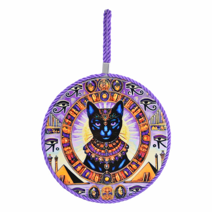 Posaollas Cara de Gato Negro Morado