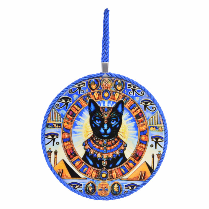 Posaollas Cara de Gato Negro Azul Oscuro