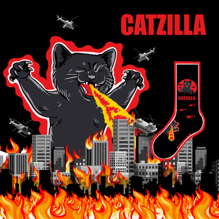 calcetin algodon largo gato