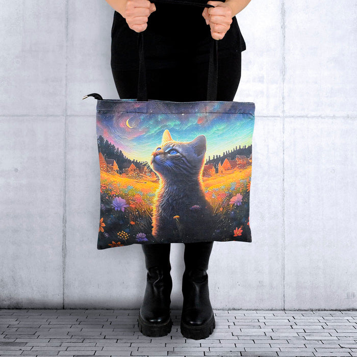 Bolso cuadrado gato lona sueño modelo 3595