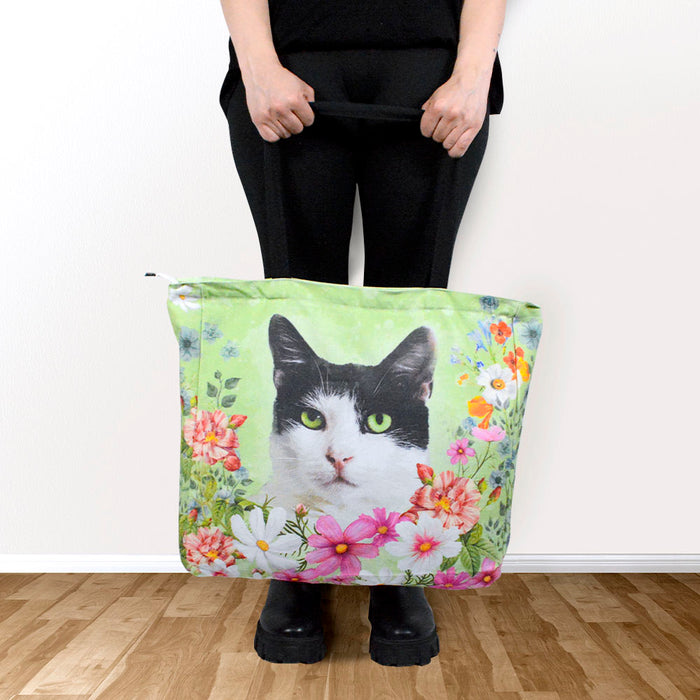 Bolsos flores rectangular floral gato modelo calico