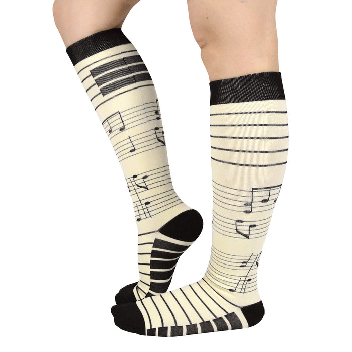 Bucanera pentagrama notas musicales beige modelo lado