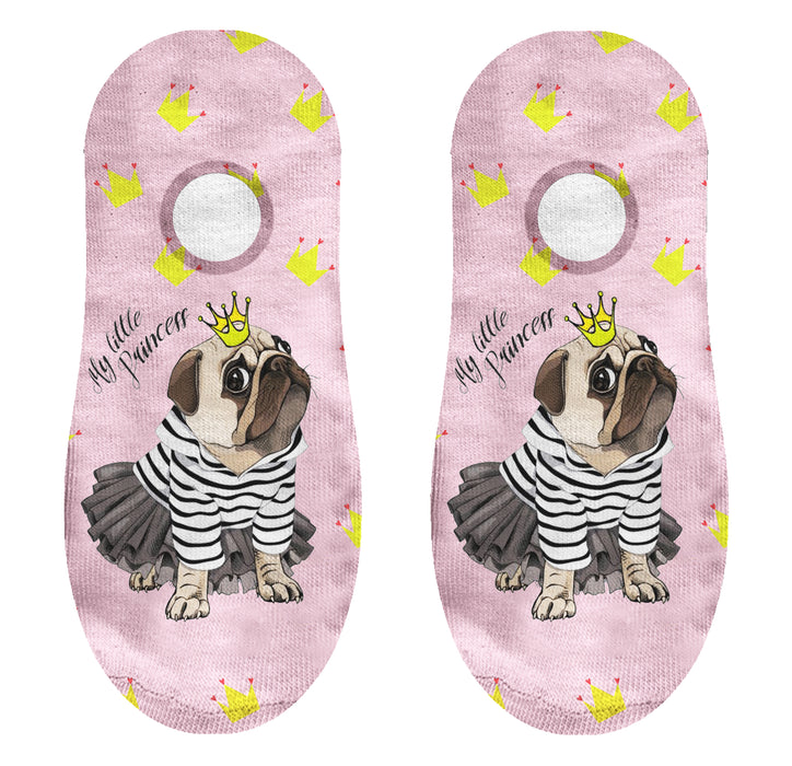 Calcetin invisible poliester perro pug princesa 41