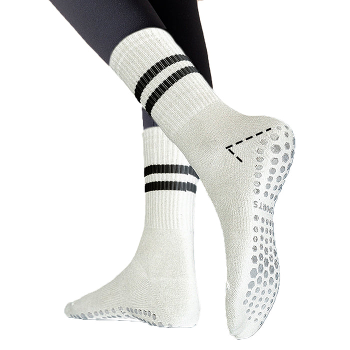 Calcetines algodon largos yoga antideslizante goma