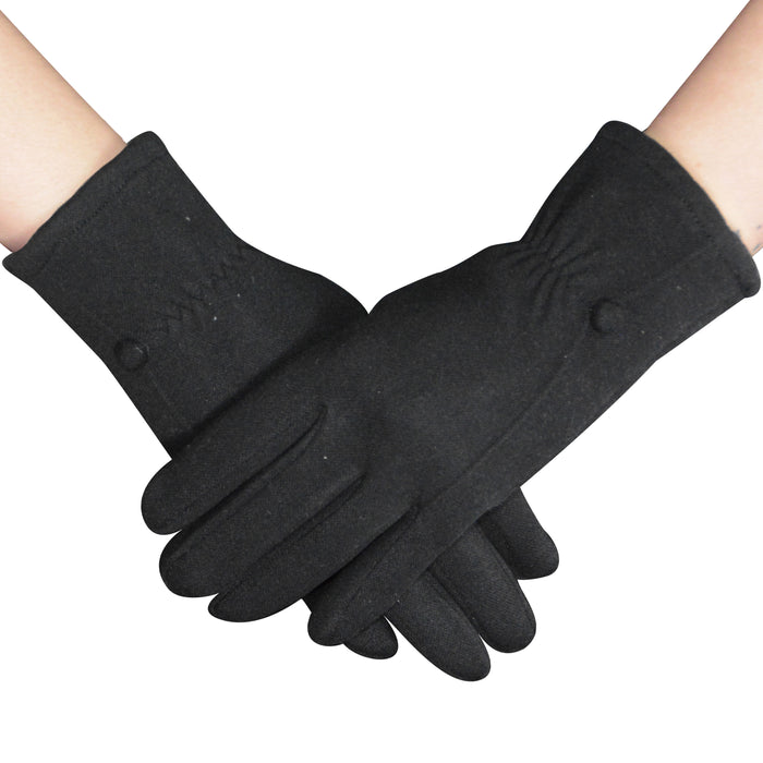 Guante negro un boton invierno touch