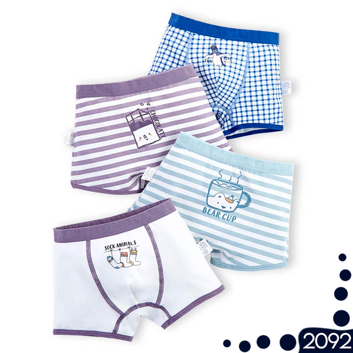 Pack 4 boxer nino colores chocolate 2092