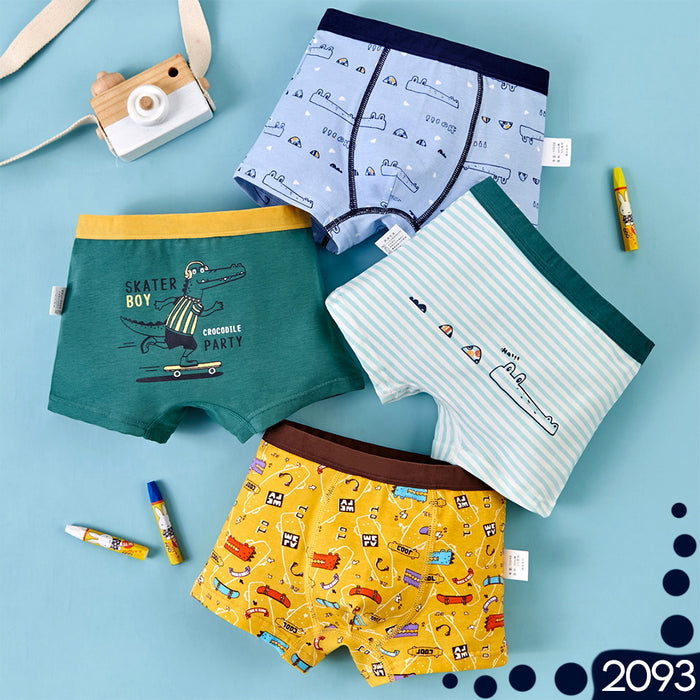 Pack 4 boxer nino colores cocodrilo skate cool 2093