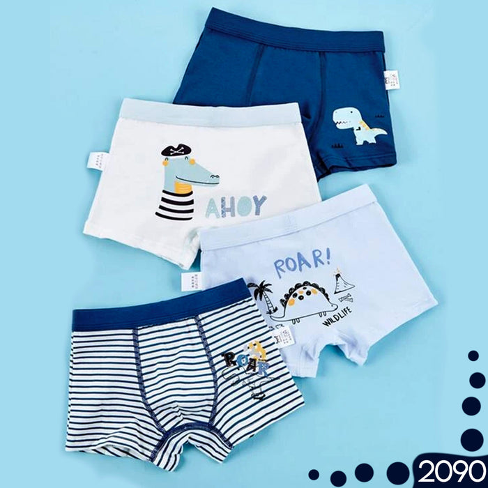 Pack 4 boxer niño colores dinosaurios 2090