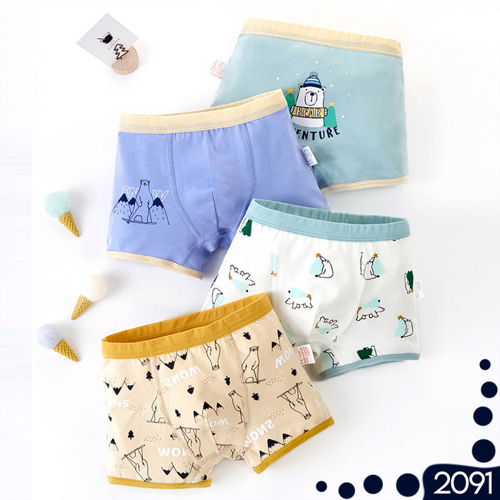 Pack 4 boxer niño colores oso polar 2091