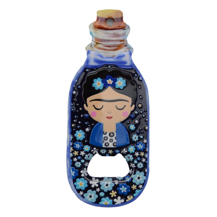 Abrebotellas frida khalo florales imanes ceramica arandano azul 3918-2