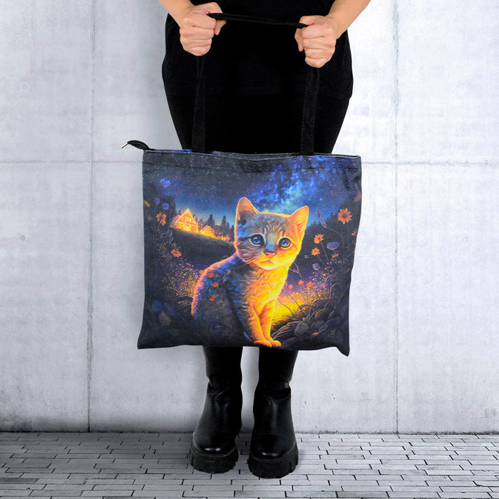 Portada Bolso Cuadrado lona gato sueño modelo 3697