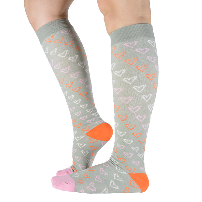 Bucanera compresion nylon corazones colores gris 153-154