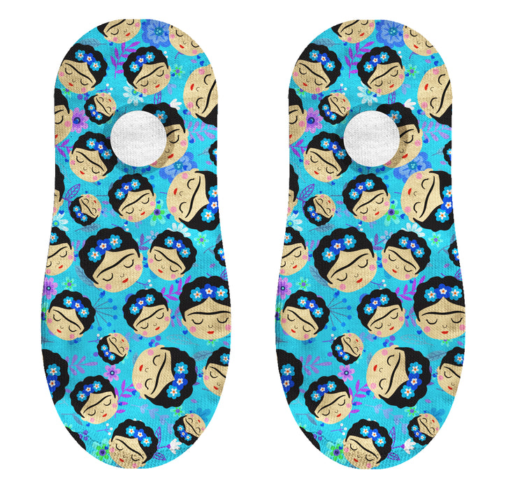 Calcetin invisible poliester caras frida khalo azul 18