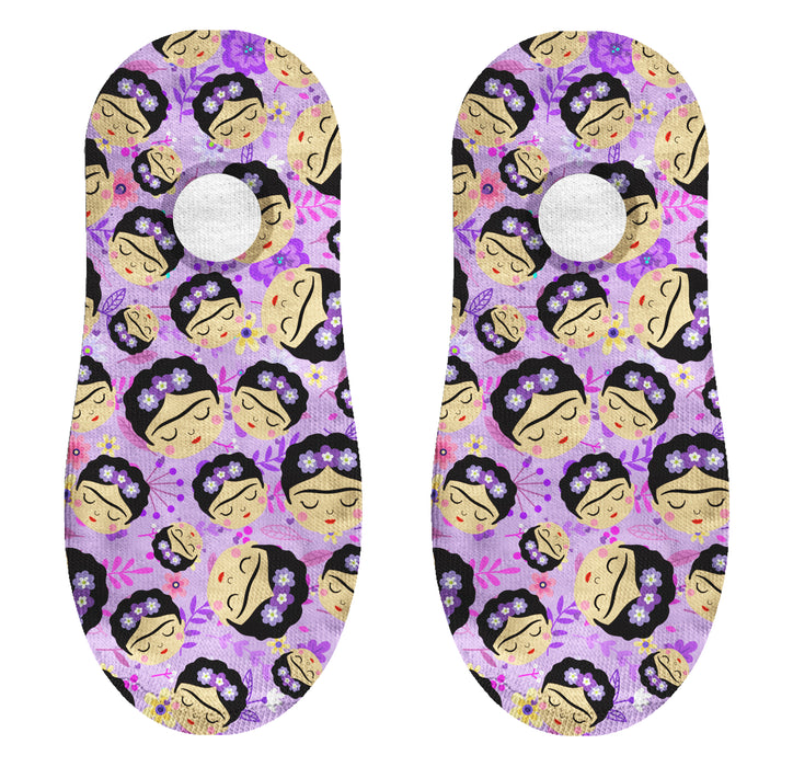 Calcetin invisible poliester caras frida khalo morado 19