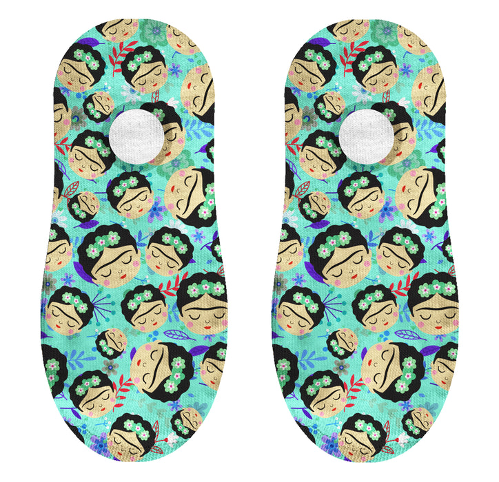 Calcetin invisible poliester caras frida khalo verde menta 20