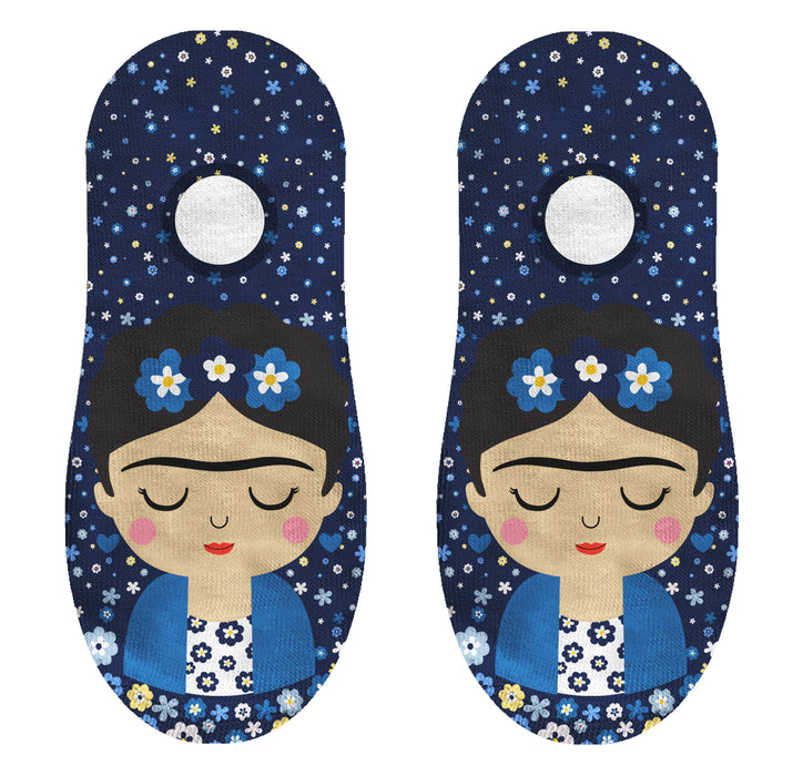 Calcetin invisible poliester frida khalo azul arandano 1