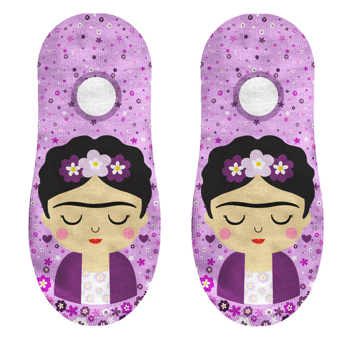 Calcetin invisible poliester frida khalo uva morada 8