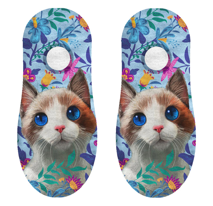 Calcetin invisible poliester gato flores 33