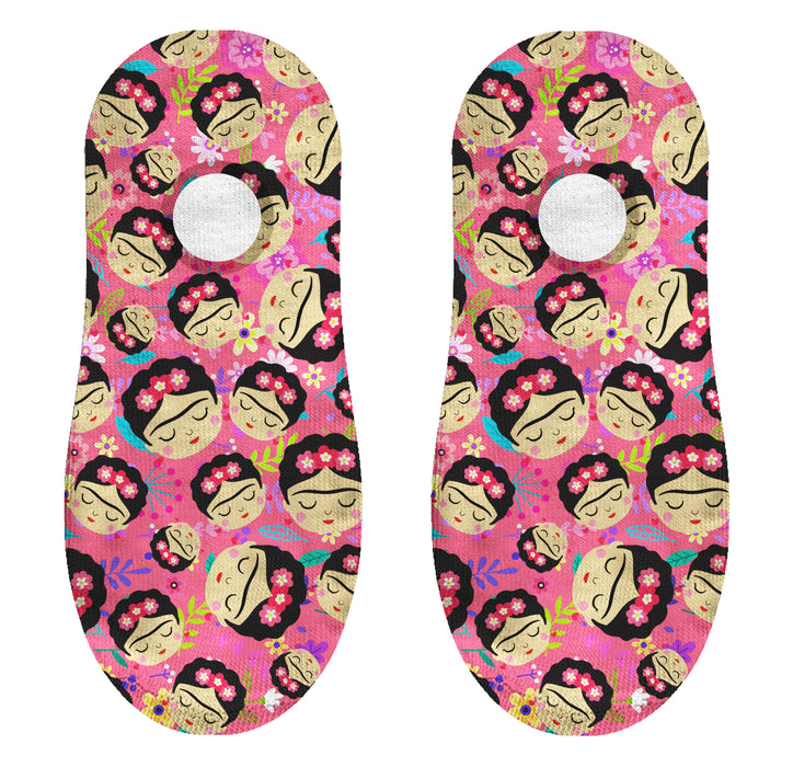 Calcetin invisible poliester rosado caras frida khalo 17