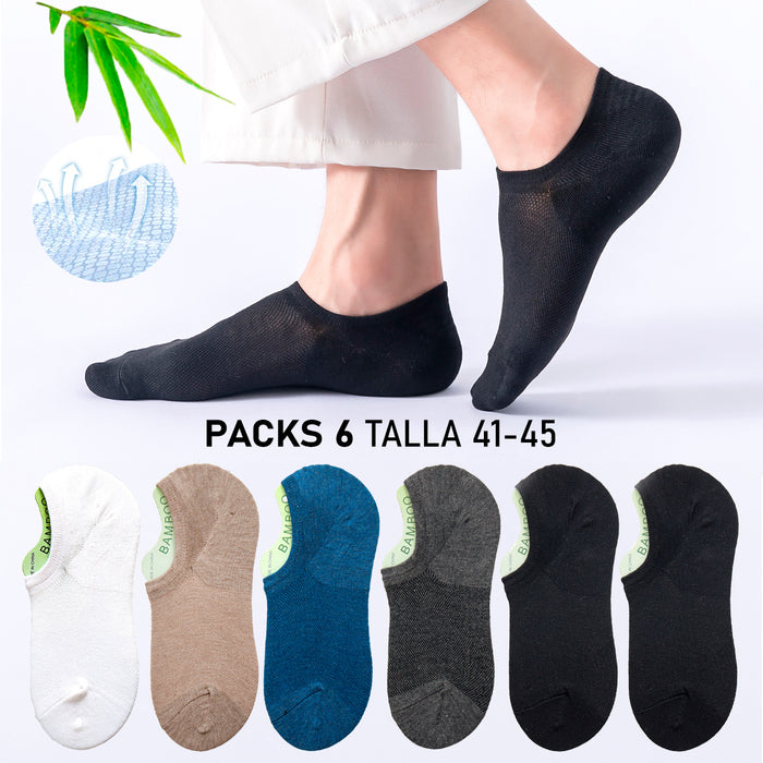 Portada Pack 6 calcetines invisible malla delgada bambu 3940