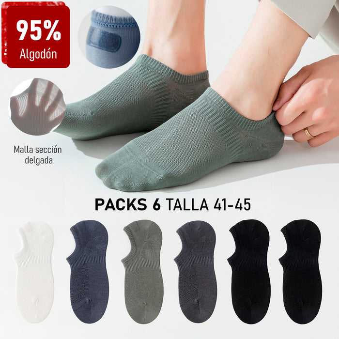 Portada Pack 6 calcetines invisible malla delgada 3937