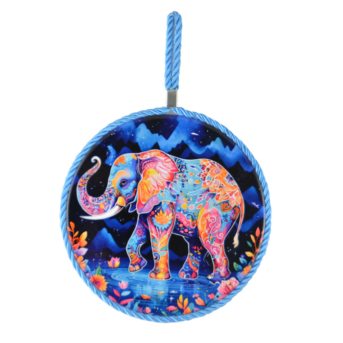 Posaolla colgante corcho ceramica elefante azul 3996-1