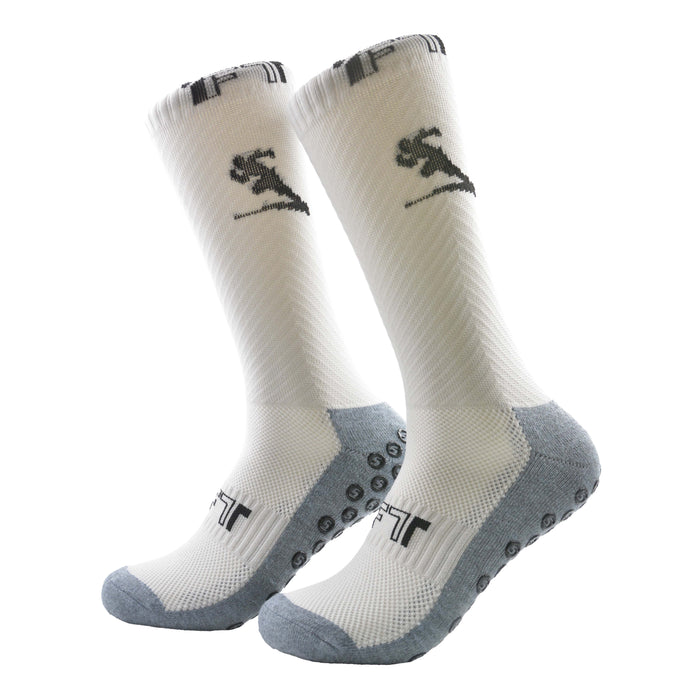 Portada calcetines largos poliester futbol gris 4022-3