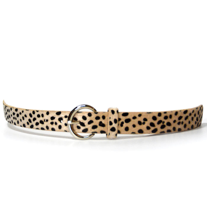 Portada cinturon sintetico animal print mujer correa beige 2134-2