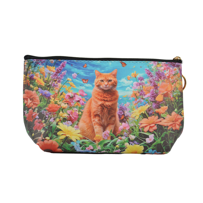 Portada cosmetiquero gato jardin amarillo 3896-1