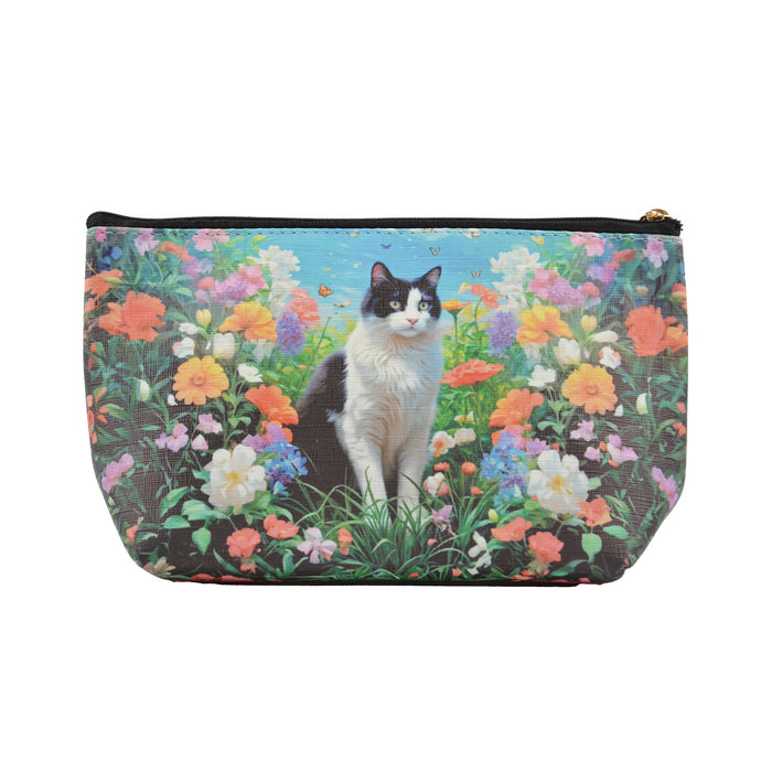 Portada cosmetiquero gato jardin blanco negro 3896-3