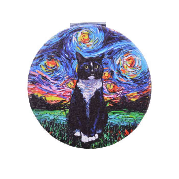 Portada espejo vidrio metal gatos van gogh 4072-28 negro con blanco