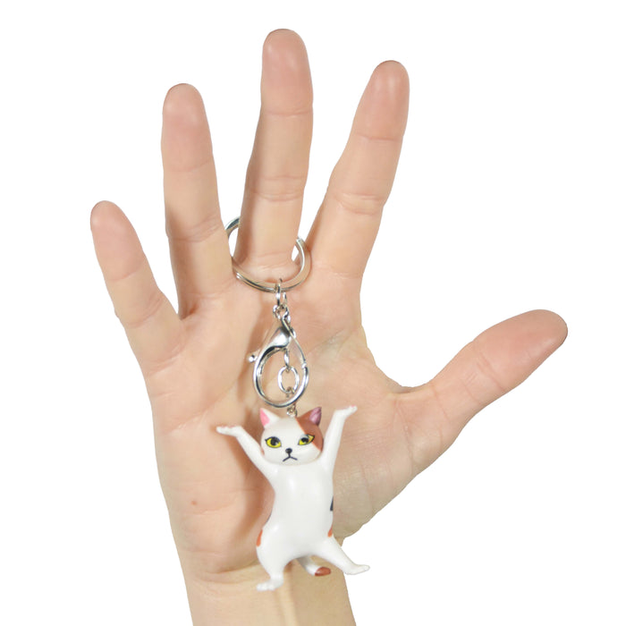 llavero gato blanco manchado parado 4047-5