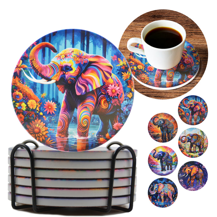 Portada posavasos ceramica corcho elefante 3992