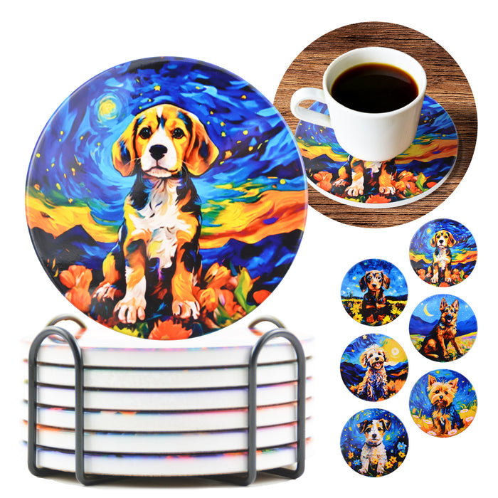 Set de 6 Posavasos Perritos Sueño