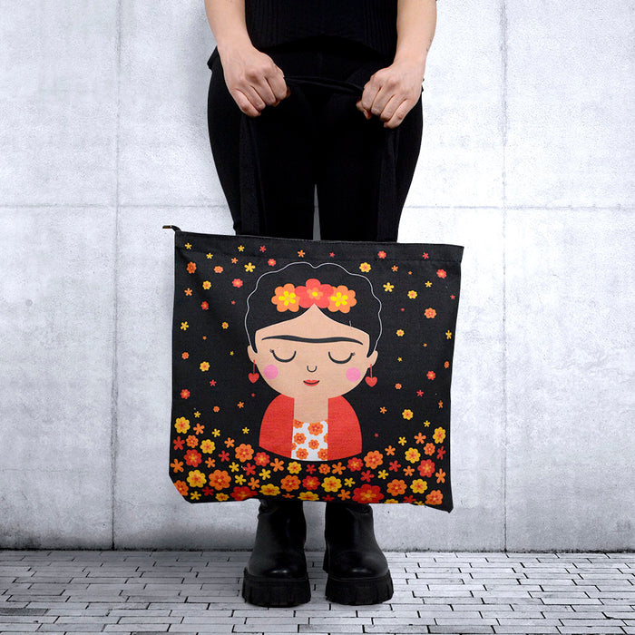 bolso frida flores cuadrado modelo
