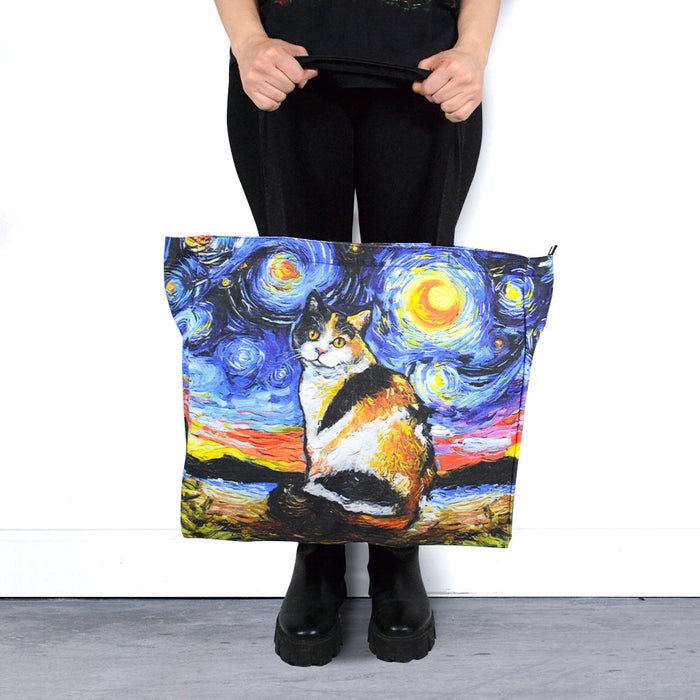 bolso gato calico van gogh manchado