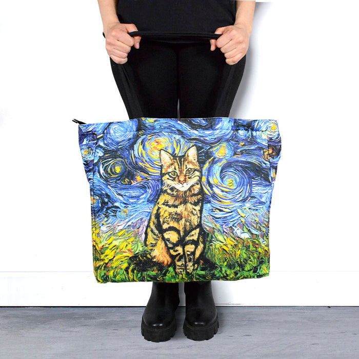 bolso rectangular gato romano van gogh noche estrellada